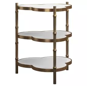 Eave Antique Brass and Milk Glass Free Form Accent Table