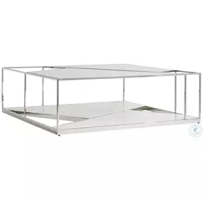 Maymont Polished Stainless Steel And Powder Occasional Table Set