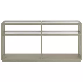 Glaze Bezel Rectangular Glass Top Console Table