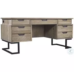 Harper Point Bleached Khaki 66" Executive Home Office Set