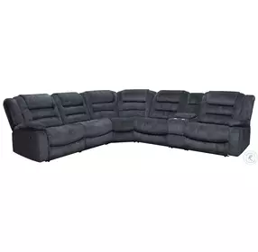 Emberton Misty Storm 6 Piece Performance Fabric Modular Reclining Sectional