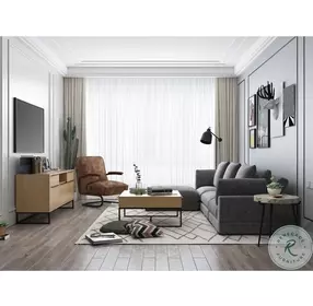 Brinley Brown Marble And Black Accent Table