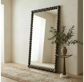 Vallente Gray Wash Rectangular Floor Mirror