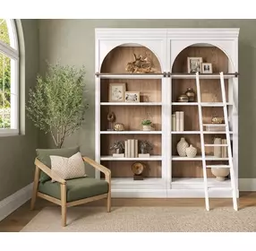 Albany White Arched 2-Piece Bookcase Wall