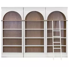 Albany White Arched 3-Piece Bookcase Wall