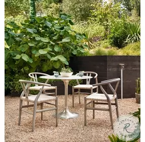 Simone Raw Antique Nickel Outdoor Bistro Table