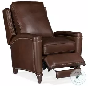 Rylea Soft Brown Valencia Arroz Leather Manual Push Back Recliner