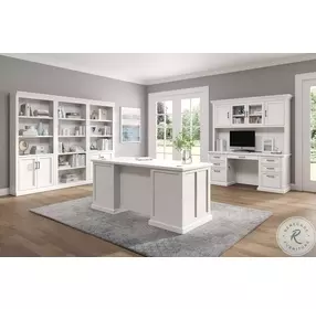 Abby White Double Pedestal Desk