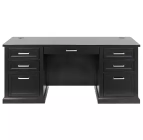 Abby Black Double Pedestal Home Executive Office Set