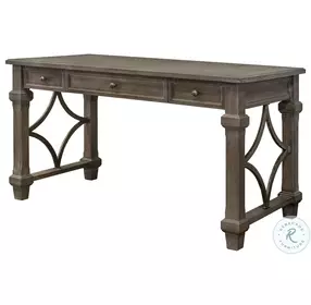 Carson Weathered Gray Brown Writing Home Office Set