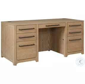 Canyon Drive Light Brown Double Pedestal Home Office Set