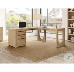 Canyon Drive Light Brown L Shape Desk With Open Return