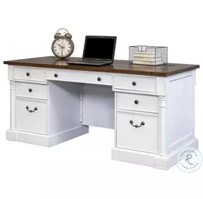 Durham Weathered White 66" Executive Home Office Set