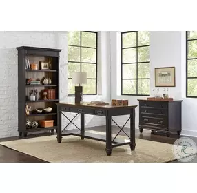 Hartford Distressed Black Writing Desk