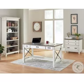 Hartford Antique White And Gray Writing Desk