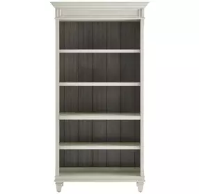 Hartford Antique White And Gray Open Bookcase