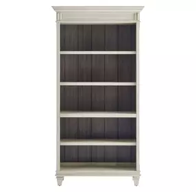 Hartford Antique White And Gray Open Bookcase