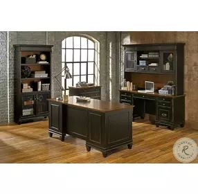 Hartford Distressed Black Library Bookcase