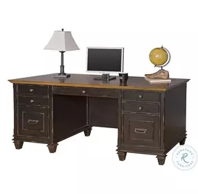 Hartford Distressed Black Home Office Set