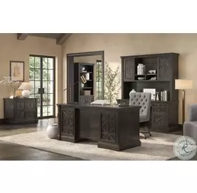 Kingston Dark Brown Double Pedestal Executive Desk