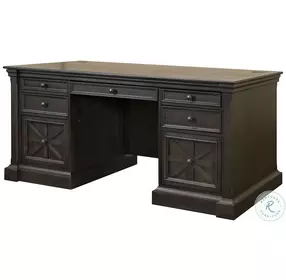 Kingston Dark Brown Double Pedestal Executive Home Office Set