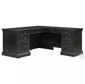 Kingston Dark Brown Right Return L Shape Home Office Set