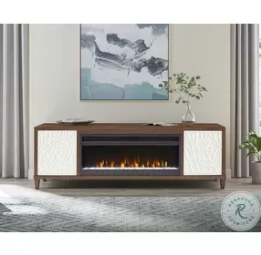 Komodo Brown 81" Door TV Stand with Fireplace