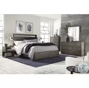 Modern Loft Greystone California King Low Profile Panel Bed
