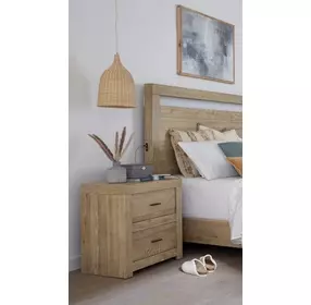 Modern Loft Khaki 2 Drawer Nightstand