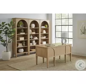 Laurel Unique Natural 78" Three Open Bookcases