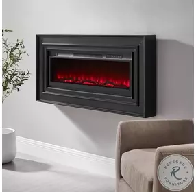 Owen Black 60" Wall Mounted Electric Fireplace Console