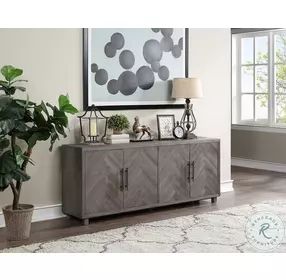 Palisade Gray 80" Four Door TV Console