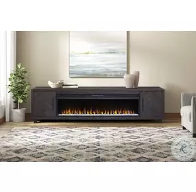 Palisades Dark Gray 96" TV Stand with Fireplace