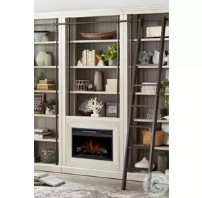 Toulouse White 40" Bookcase with Fireplace