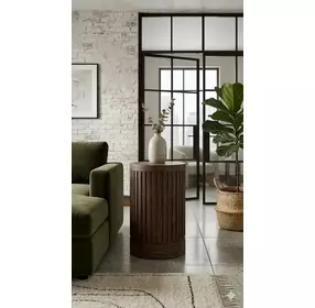 Tulane Brown 24" Round Side Table