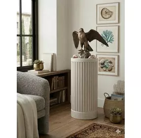 Tulane White 30" Round Side Table