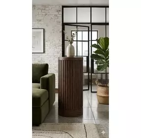 Tulane Brown 36" Round Side Table