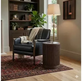 Tulane Brown Round Chairside Table