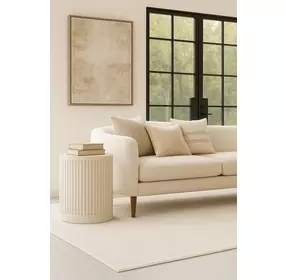 Tulane White Round Chairside Table