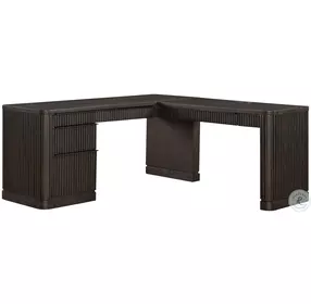 Tulane Dark Chocolate L Shape Home Office Set With Open Return
