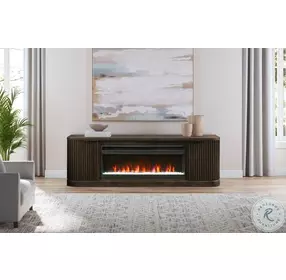 Tulane Dark Chocolate 76" TV Stand With Fireplace