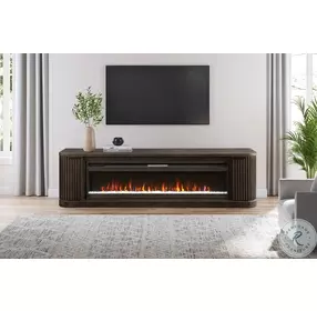Tulane Dark Chocolate 84" TV Stand With Fireplace