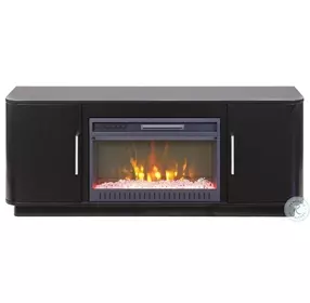 Uptown Black 60" TV Stand with Fireplace