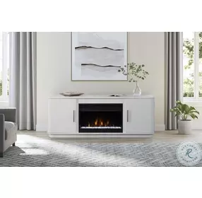 Uptown White 60" TV Stand with Fireplace