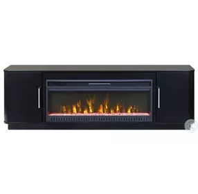 Uptown Black 76" TV Stand with Fireplace