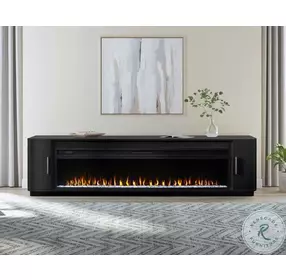 Uptown Black 84" TV Stand with Fireplace