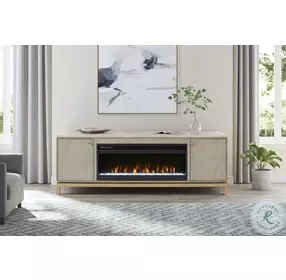 Vancouver Light Brown 80" TV Stand with Fireplace