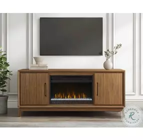 Williamsburg Brown 64" TV Stand with Fireplace