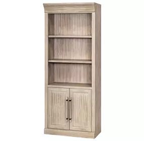 Willow Lane Natural Oak Open Bookcase with 2 Doors