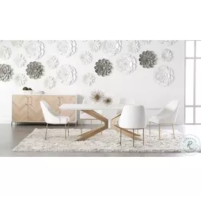 Industry Ivory And Brass Rectangle Dining Table